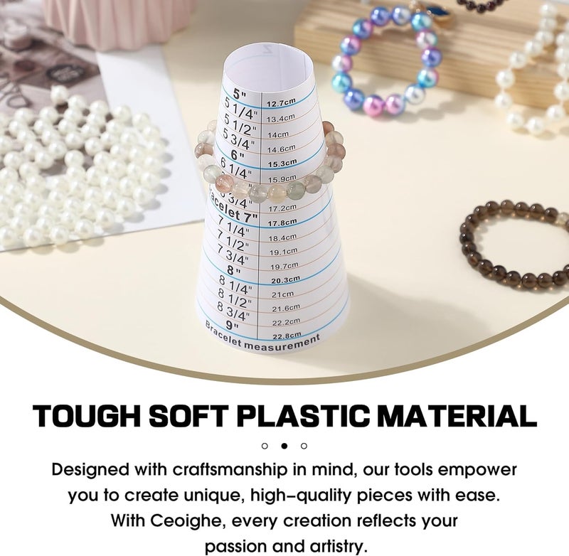 مجموعة أدوات قياس حجم الأساور، قالب أساور قابل للتعديل مع شريط قياس من 5-9 بوصات، أداة قياس المعصم البلاستيكية لصنع المجوهرات، مقياس الأساور لقياس المعصم بدقة، قطعتين - Image 4